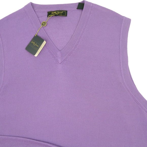 NEW $175 Bobby Jones Collection Sweater Vest!XLLilacPurpleCottonV-Neck